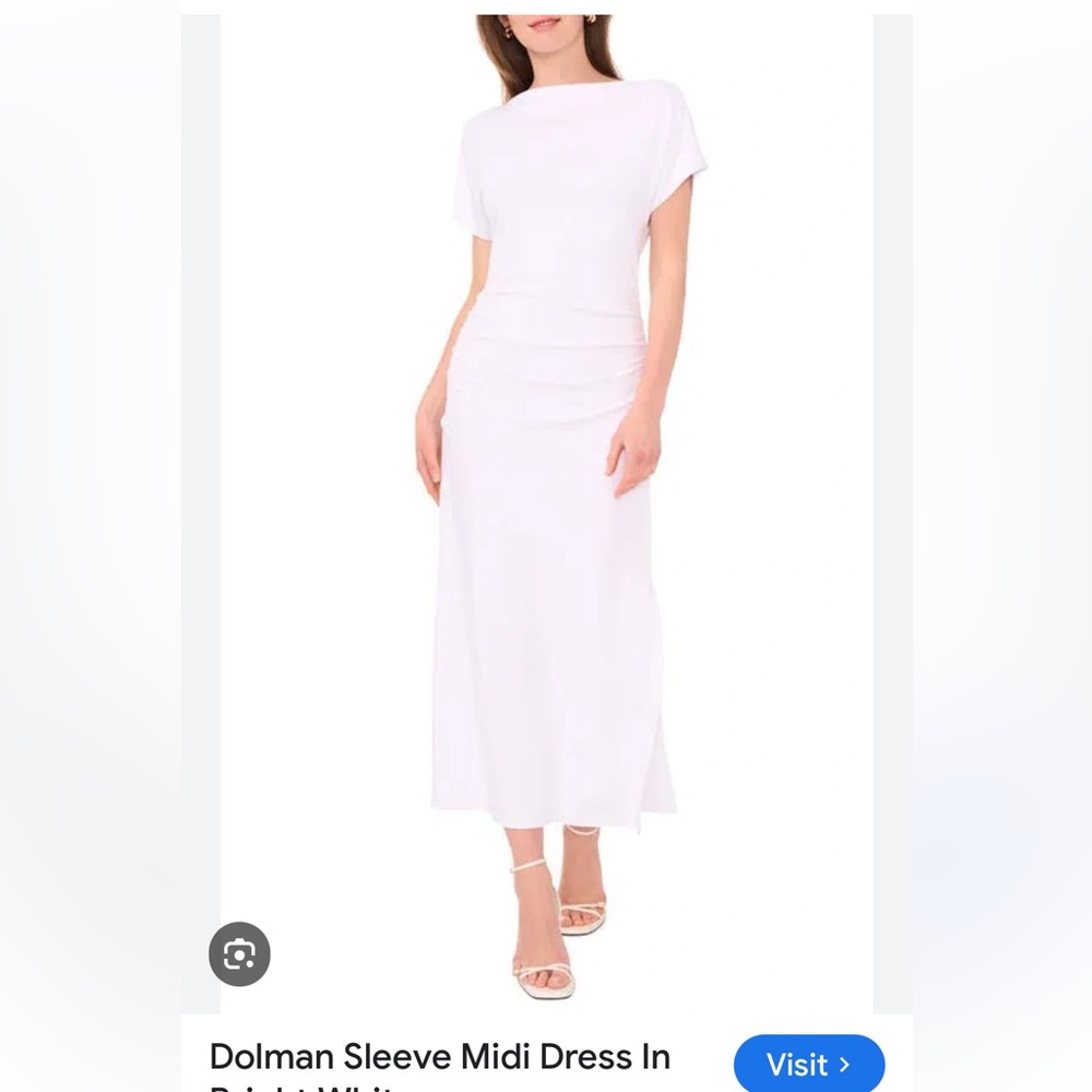 Halogen White Midi Dress